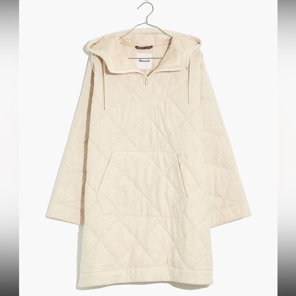 NWT Madewell Quilted Hoodie Popover Jacket Small